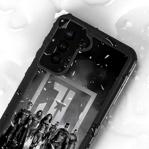 The Justice League (2017) Justice League Black and White Galaxy S24 Plus Waterproof Case