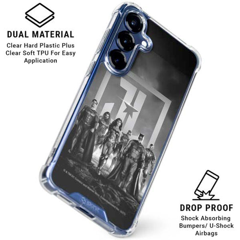 The Justice League (2017) Justice League Black and White Galaxy S25 Plus Clear Case