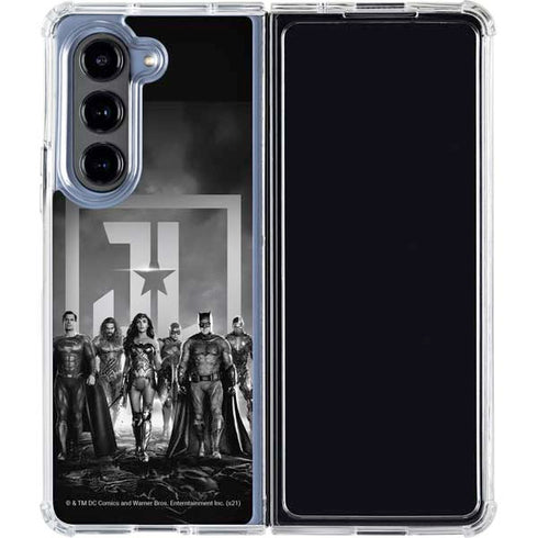The Justice League (2017) Justice League Black and White Galaxy Z Fold5 5G Clear Case