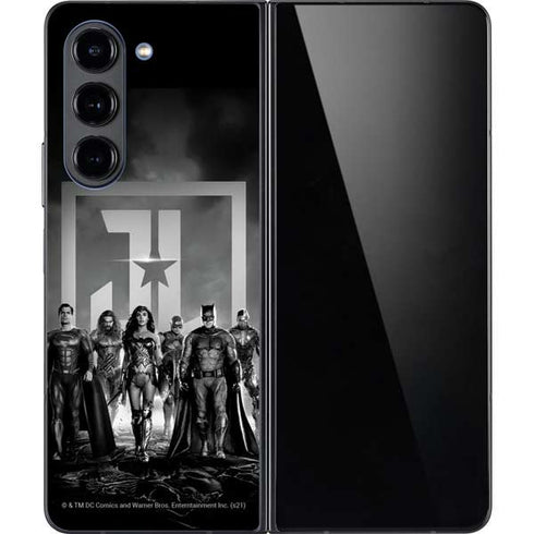 The Justice League (2017) Justice League Black and White Galaxy Z Fold5 5G Skin