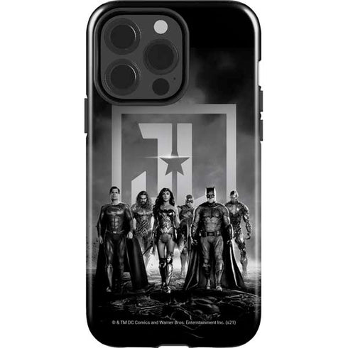 The Justice League (2017) Justice League Black and White iPhone 15 Pro Impact Case