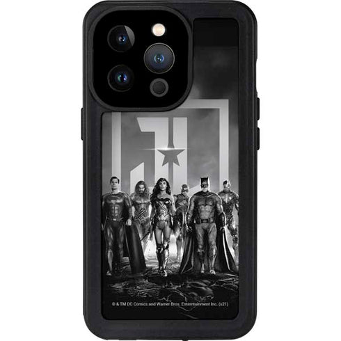 The Justice League (2017) Justice League Black and White iPhone 15 Pro Waterproof Case