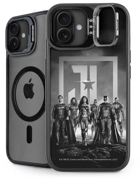 The Justice League (2017) Justice League Black and White iPhone 16 Kickstand Case