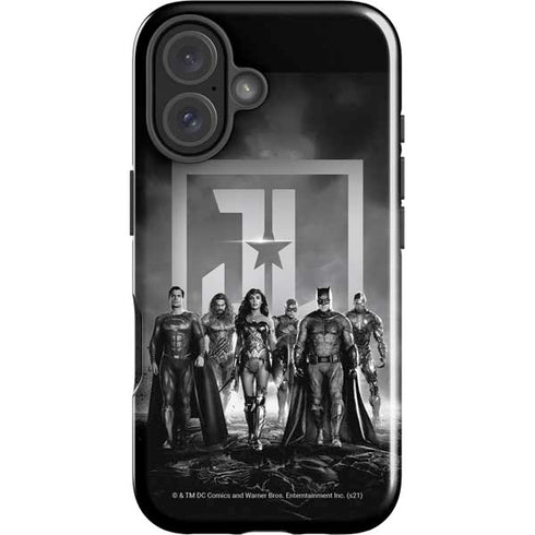 The Justice League (2017) Justice League Black and White iPhone 16 Plus Impact Case