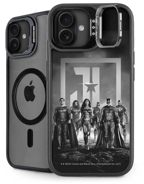 The Justice League (2017) Justice League Black and White iPhone 16 Plus Kickstand Case