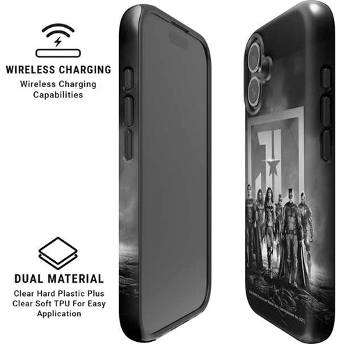 The Justice League (2017) Justice League Black and White iPhone 16 Plus Magsafe Impact Case