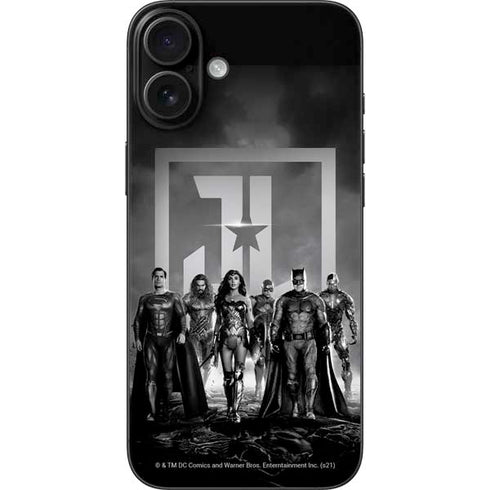 The Justice League (2017) Justice League Black and White iPhone 16 Plus Skin