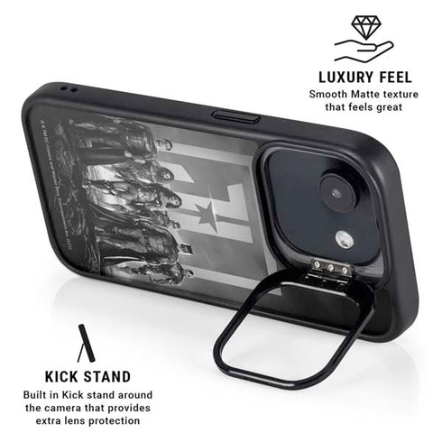 The Justice League (2017) Justice League Black and White iPhone 16e Kickstand Case