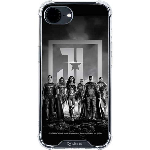 The Justice League (2017) Justice League Black and White iPhone 16e Clear Case