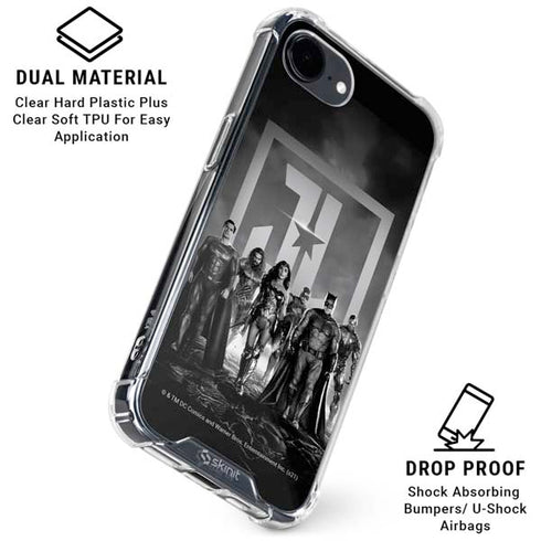 The Justice League (2017) Justice League Black and White iPhone 16e Clear Case