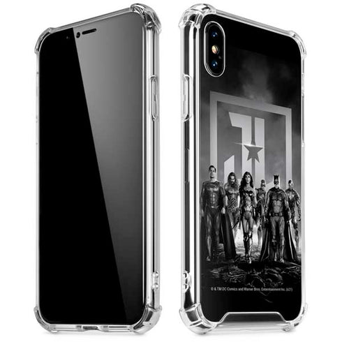 The Justice League (2017) Justice League Black and White iPhone X/XS Clear Case