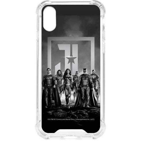 The Justice League (2017) Justice League Black and White iPhone XS Clear Case