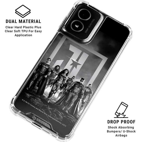 The Justice League (2017) Justice League Black and White Moto G Power 5G (2024) Clear Case
