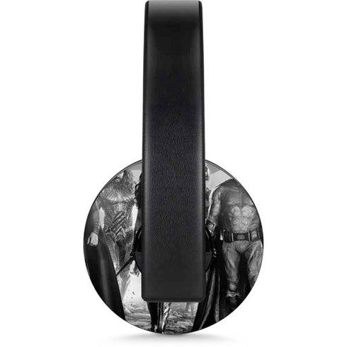The Justice League (2017) Justice League Black and White PlayStation 4 Gold Wireless Headset Skin