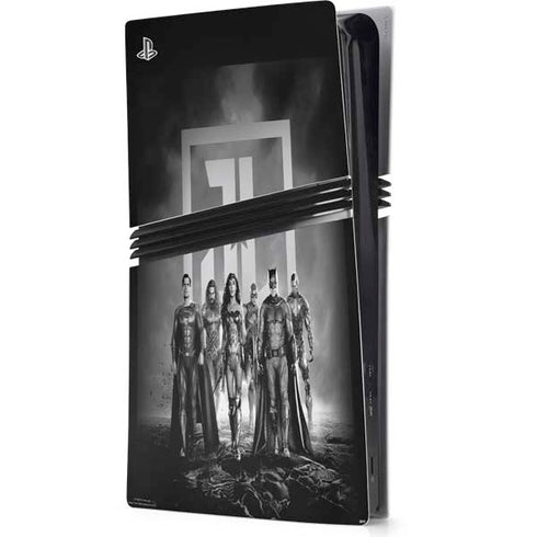 The Justice League (2017) Justice League Black and White PS5 Pro Console Skin