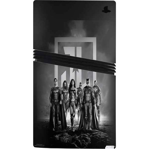 The Justice League (2017) Justice League Black and White PS5 Pro Console Skin
