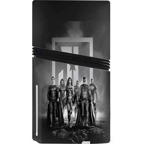 The Justice League (2017) Justice League Black and White PS5 Pro Disk Console Skin