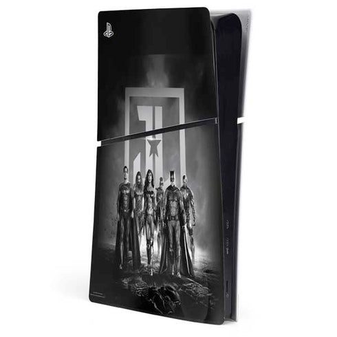 The Justice League (2017) Justice League Black and White PS5 Slim Digital Edition Console Skin