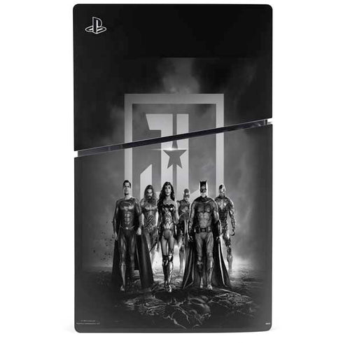 The Justice League (2017) Justice League Black and White PS5 Slim Digital Edition Console Skin