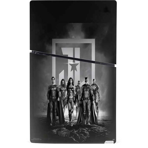 The Justice League (2017) Justice League Black and White PS5 Slim Digital Edition Console Skin