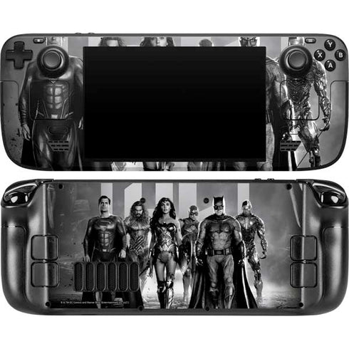 The Justice League (2017) Justice League Black and White Steam Deck Handheld Gaming Computer OLED Skin