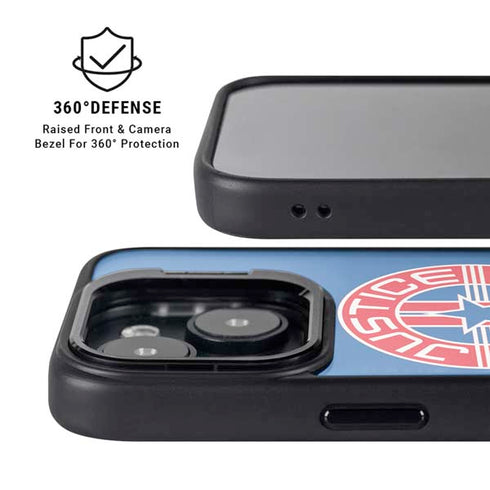 Justice League Emblem iPhone 15 Kickstand Case