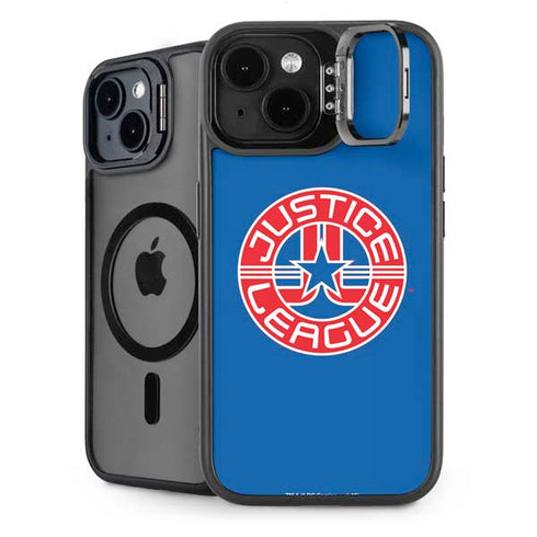 Justice League Emblem iPhone 15 Plus Kickstand Case