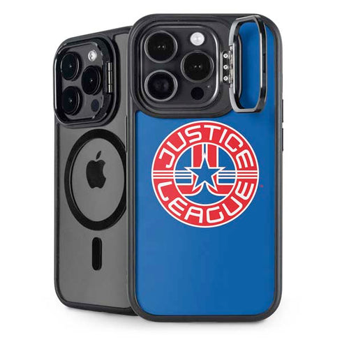 Justice League Emblem iPhone 15 Pro Max Kickstand Case