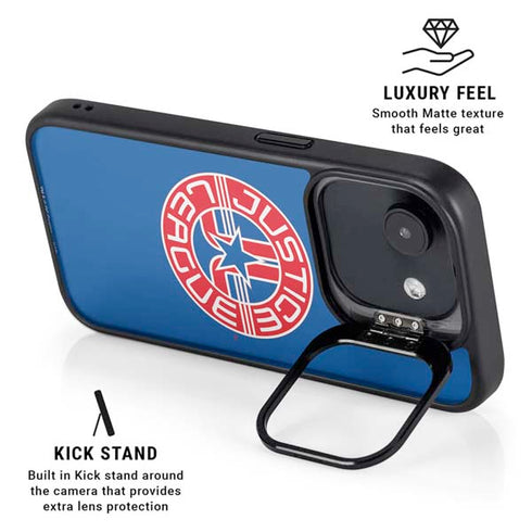 Justice League Emblem iPhone 16e Kickstand Case