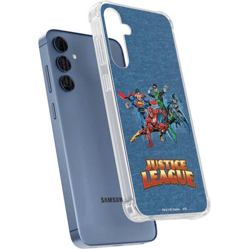 Justice League Action Pose Charcaters Galaxy A35 5G Clear Case