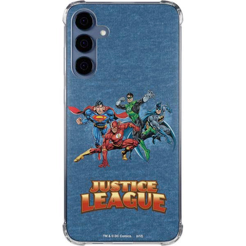 Justice League Action Pose Charcaters Galaxy A55 5G Clear Case
