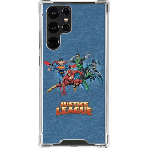 Justice League Action Pose Charcaters Galaxy S23 Ultra Clear Case