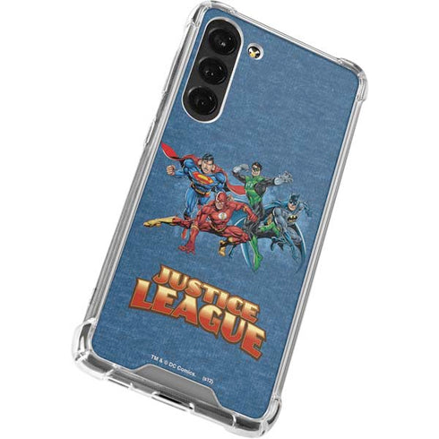 Justice League Action Pose Charcaters Galaxy S24 FE Clear Case