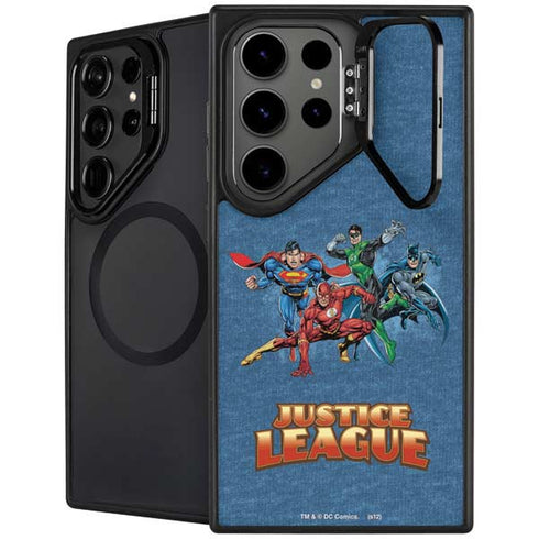 Justice League Action Pose Charcaters Galaxy S26 Ultra Kickstand Case