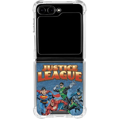 Justice League Action Pose Charcaters Galaxy Z Flip6 Clear Case