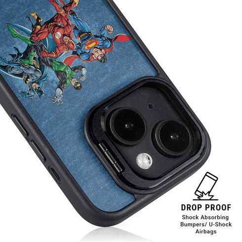 Justice League Action Pose Charcaters iPhone 13 Kickstand Case