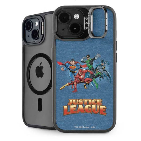 Justice League Action Pose Charcaters iPhone 14 Kickstand Case