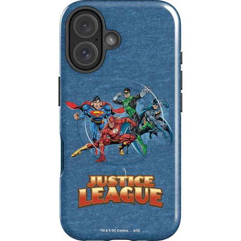 Justice League Action Pose Charcaters iPhone 16 Magsafe Impact Case