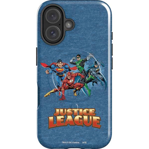 Justice League Action Pose Charcaters iPhone 16 Plus Magsafe Impact Case