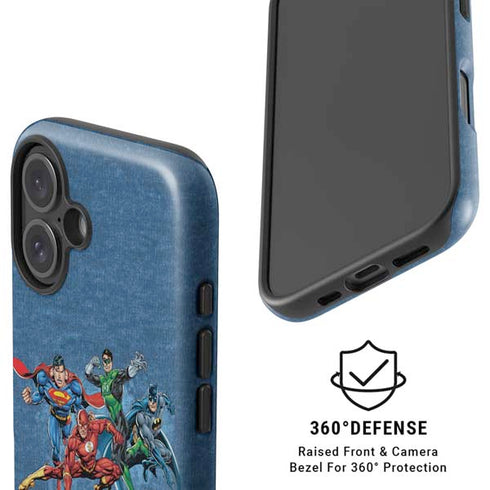Justice League Action Pose Charcaters iPhone 16 Plus Magsafe Impact Case