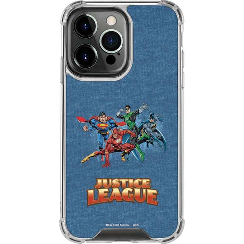 Justice League Action Pose Charcaters iPhone 16 Pro Clear Case
