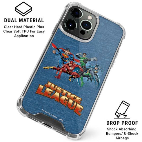 Justice League Action Pose Charcaters iPhone 16 Pro Clear Case