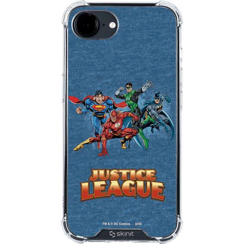 Justice League Action Pose Charcaters iPhone 16e Clear Case