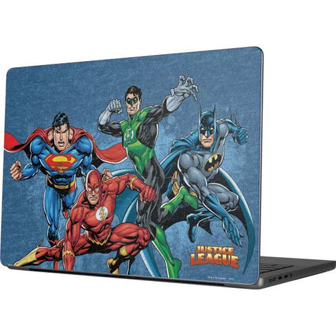 Justice League Action Pose Charcaters Apple MacBook Pro 14-inch Skin
