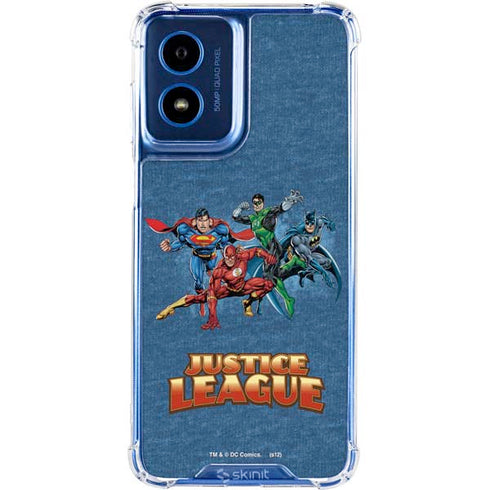 Justice League Action Pose Charcaters Moto G 5G (2024) Clear Case