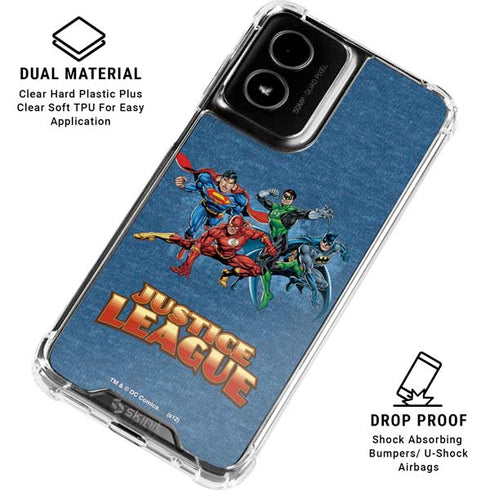 Justice League Action Pose Charcaters Moto G Power 5G (2024) Clear Case