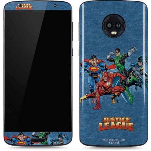 Justice League Action Pose Charcaters Moto G6 Skin