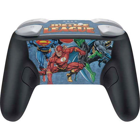 Justice League Action Pose Charcaters Nintendo Switch 2 (2025) Pro Controller Skin