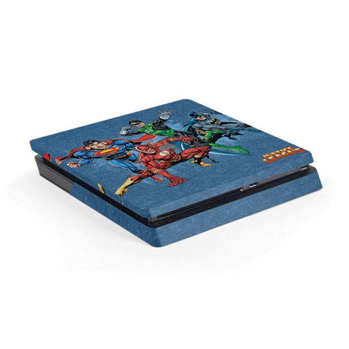 Justice League Action Pose Charcaters PS4 Slim Skin