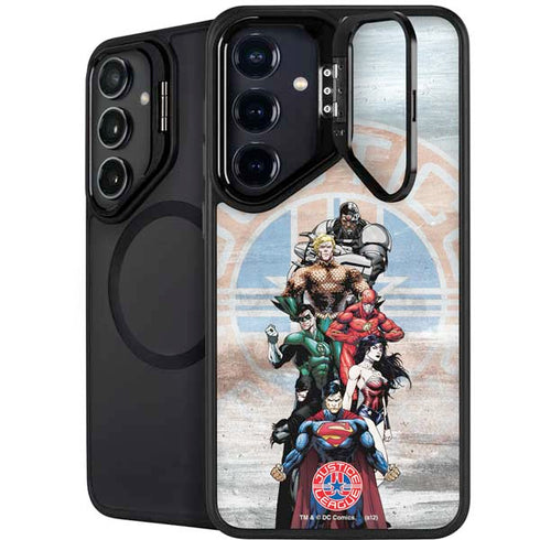 Justice League Heroes Stance 2 Galaxy S25 Kickstand Case